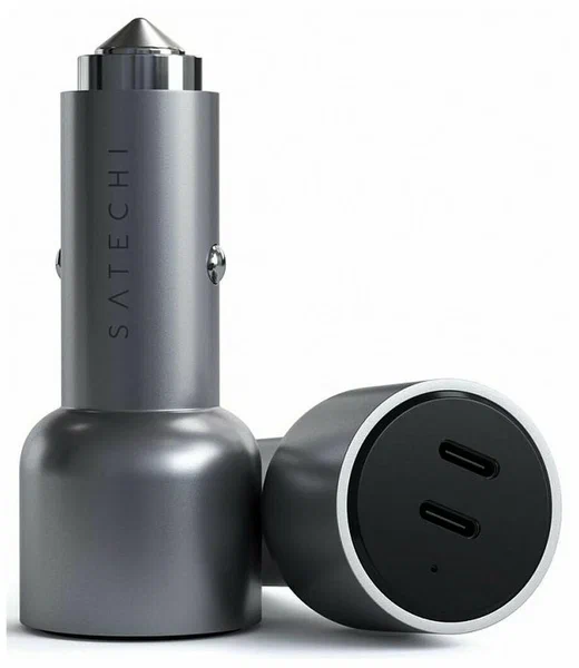 Автомобильное зарядное устройство Satechi 40W Dual USB-C, серый
